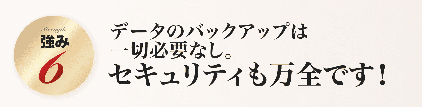 データのバックアップは一切必要なし。セキュリティも万全です！