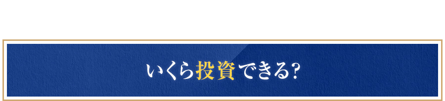 いくら投資できる？