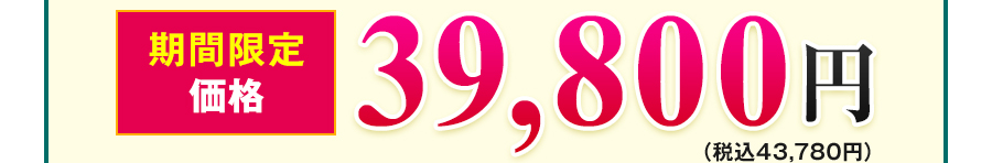 期間限定価格 39,800円（税込43,780円）