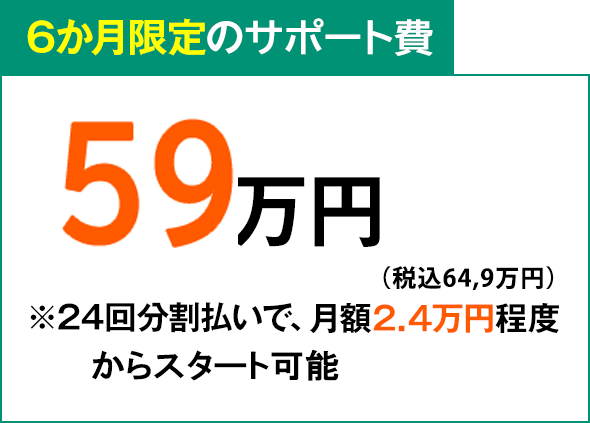 6か月限定の立上げ費